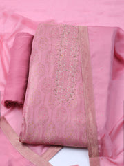 Brocade Chanderi Unstitched Suit With Dupatta
