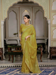 Sequence Embroidery Organza Saree