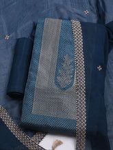 Embroidered Chanderi Unstitched Suit With Dupatta