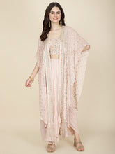 Zari Embroidery Georgette Choli With Pleated Skirt