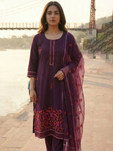 Printed Art Silk Kurta With & Dupatta