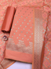 Printed Art Silk Unstitched Suit With Pant & Dupatta