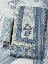 Printed Cotton Blend Unstitched Suit With Pant & Dupatta