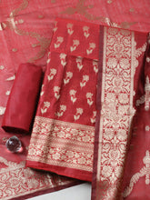 Woven Design Chanderi Unstitched Suit With Pant & Dupatta
