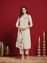 Embroidered Cotton Kurta With Pant