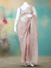 Embelished Organza Beige Saree