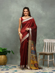 Plain Art slik Saree