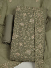 Embroidered Chanderi Unstitched Suits Casual Suit With Pant & Dupatta