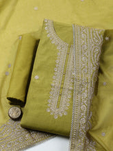 Embroidered Chanderi Ustitched Suit With Pant & Dupatta