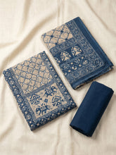 Printed Cotton Blend Unstitched Suit With Pant & Dupatta