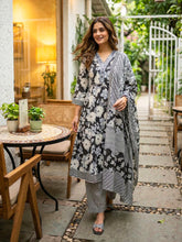 Printed Cotton Blend Suit With Pant & Dupatta