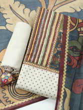 Embroidered Cotton Blend Unstitched Suit With Pant & Dupatta