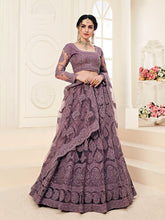 Sequins Embroidery Net Unstitched Lehenga Choli With Dupatta