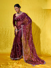Embroidered Chiffon Saree