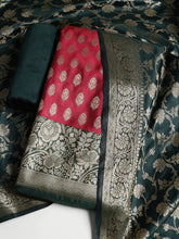 Woven Banarasi Chanderi Unstitched Suit With Dupatta