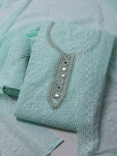 Chikan Work Georgette Unstitched Suit With Dupatta