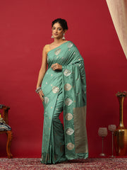 Woven Design Art Silk Aqua Green Saree