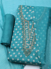 Embroidered Cotton Blend Unstitched Suit With Dupatta