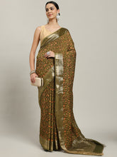 Digital Printed Cotton Blend Woven Saree