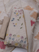 Embroidered Chanderi Unstitched Suit With Dupatta