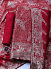 Woven Design Chanderi Unstitched Suit With Pant & Dupatta