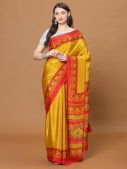 Floral Printed Crepe Woven Saree