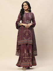 Digital Print Crepe Suit Set With Dupatta