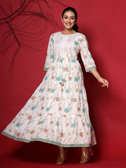 Printed Cotton Blend Dress