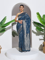 Zaari Jaal Crepe Saree