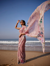 Sequin Work Printed Georgette Saree