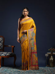 Digital Printed Art Silk Unstitched Suit With Pant & Dupatta