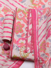 Embroidered Cotton Blend Unstitched Suit With Pant & Dupatta