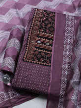 Printed Cotton Blend Unstitched Suit With Pant & Dupatta