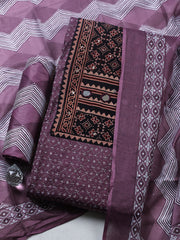 Printed Cotton Blend Ustitched Suit With Pant & Dupatta