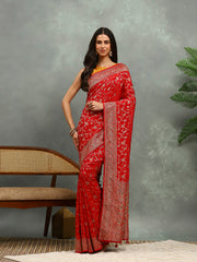 Cutdana Organza Embroidery Saree