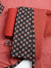 Printed Cotton Blend Unstitched Suit With Pant & Dupatta