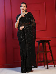 Embroidered Georgette Saree
