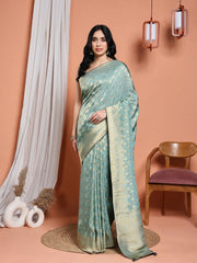 Woven Design Satin Saree