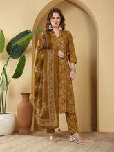 Printed Cotton Blend Kurta With Pants & Dupatta