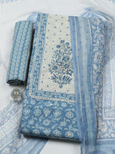 Embroidered Cotton Blend Unstitched Suit With Pant & Dupatta