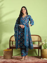 Printed Cotton Kurta With Pant & Dupatta