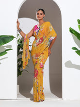 Floral Printed Georgette Saree