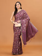 Digital Floral Printed Tussar Saree