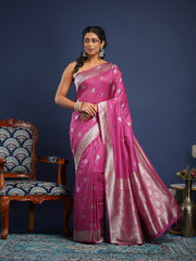 Woven Design Art Silk Unstitched Suit With Pant & Dupatta