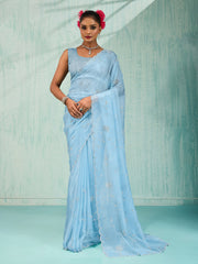 Embroidered Tissue Saree