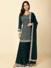 Sequence Embroidered Georgette Stitched Suit Set