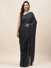 Embellished Stone Satin Saree