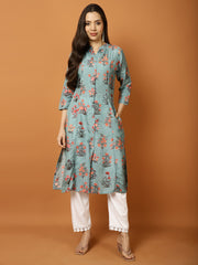 Printed Cotton Blend Kurta