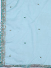 Neck Embroidery Tissue Unstitched Suit Piece With Dupatta