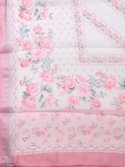 Patch Neck Linen Unstitched Suit Piece With Dupatta